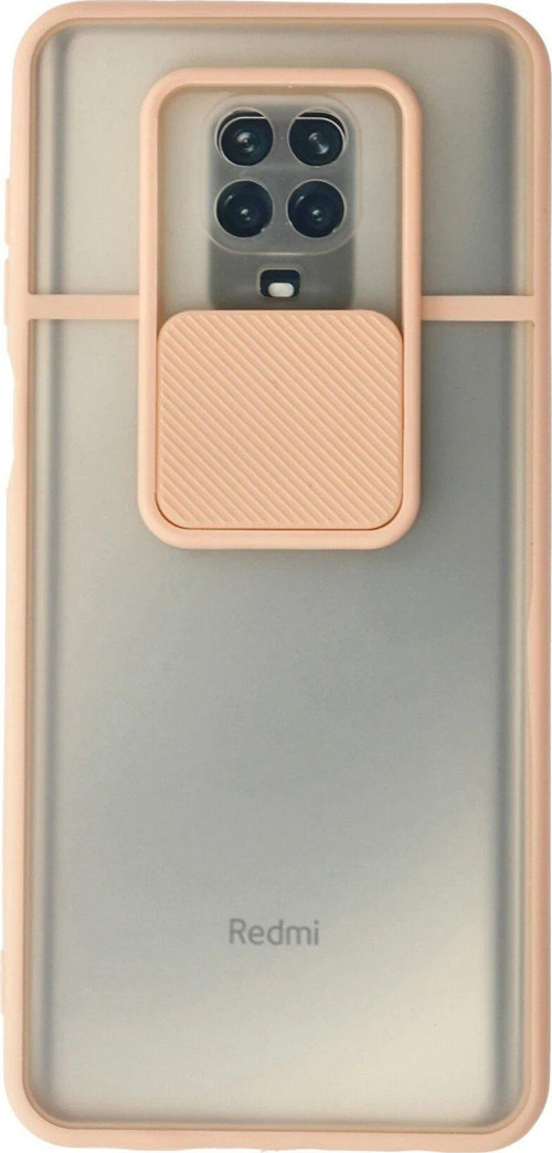 Redmi Note 9 Kılıf Palm Buzlu Kamera Sürgülü Silikon - Pembe-(5796)