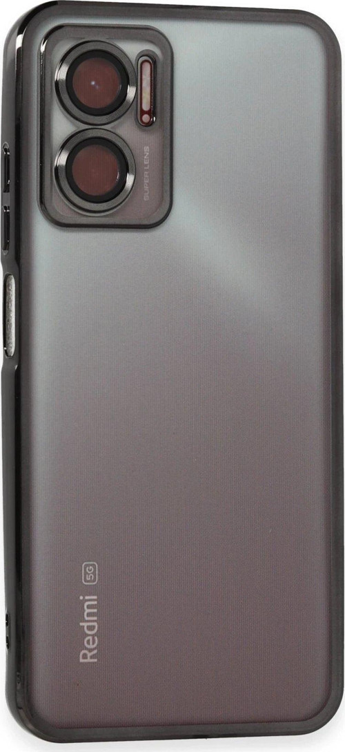 Redmi Note 11E Kılıf Lensli Silikon - Siyah-(5796)