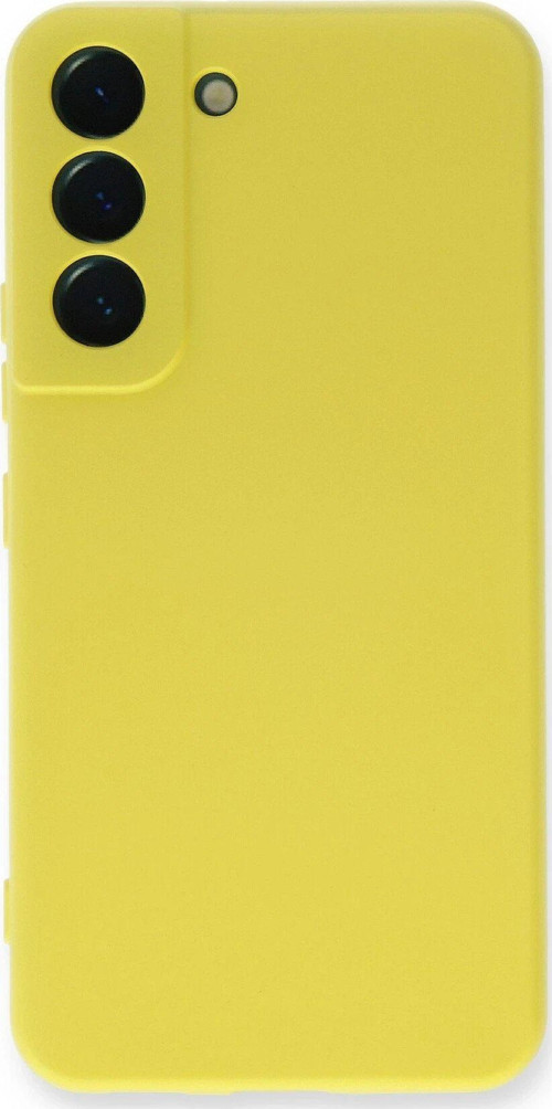 Galaxy S23 Kılıf Nano Içi Kadife Silikon - Sarı-(5796)