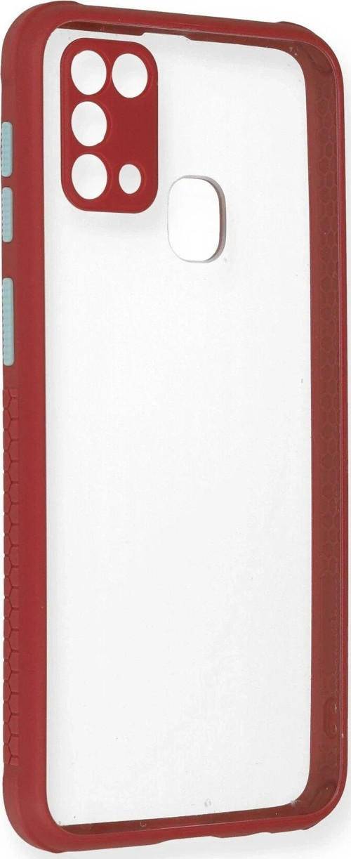 Galaxy M31 Kılıf Miami Şeffaf Silikon - Fuşya-(5796)