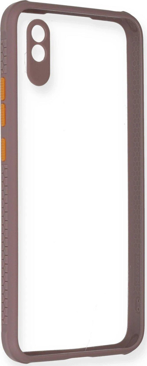 Redmi 9A Kılıf Miami Şeffaf Silikon - Açık Mor-(5796)