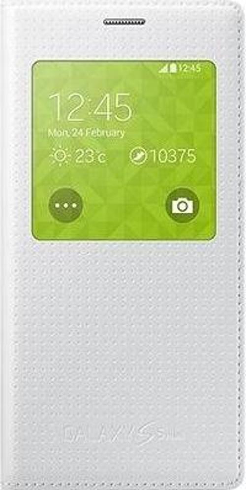 Galaxy S5 Mini ile Uyumlu Kılıf S View Beyaz EF-CG800BHEGWW