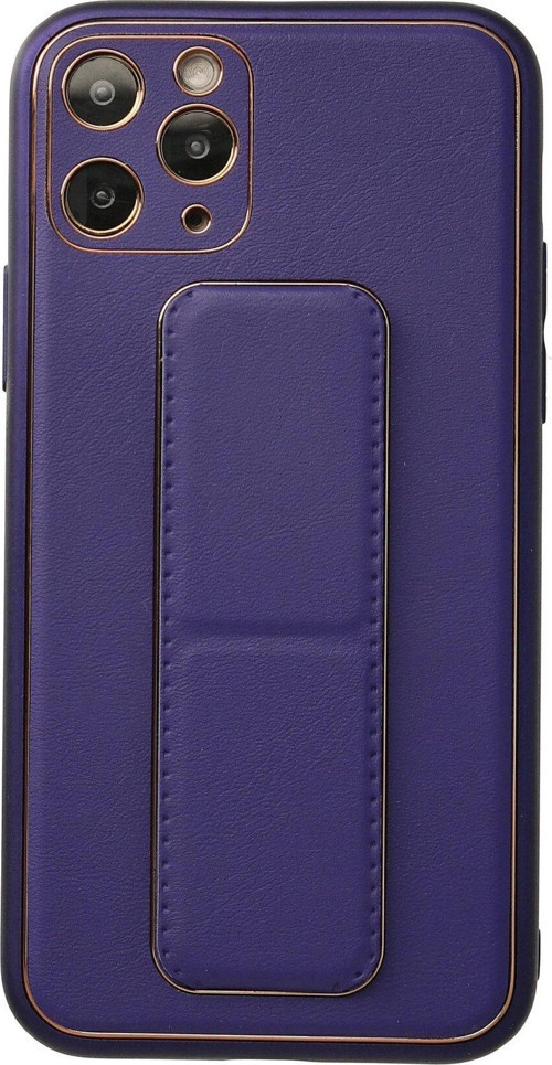 Iphone 11 Kılıf Coco Deri Standlı Kapak - Mor-(5796)