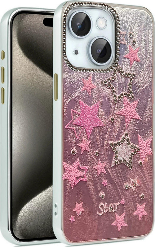 Iphone 15 Kılıf Blade Aynalı Desenli Kapak - Desen 7-(5796)