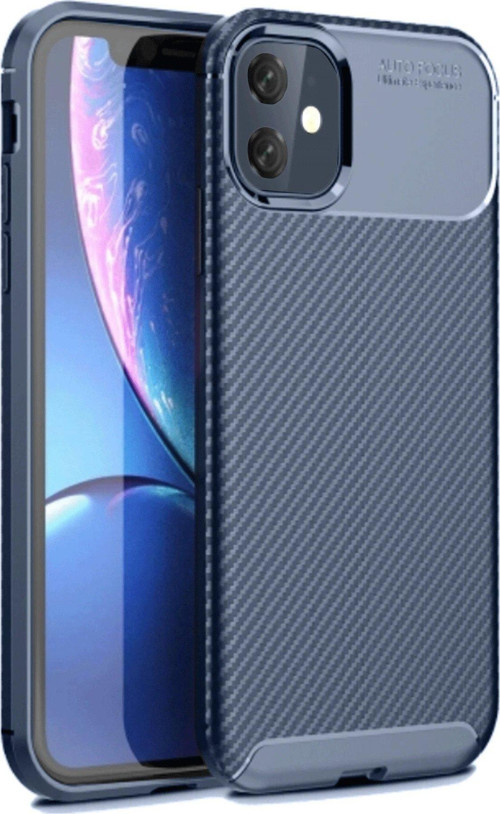 Iphone 11 Kılıf Auto Focus Karbon Kapak - Lacivert-(5796)