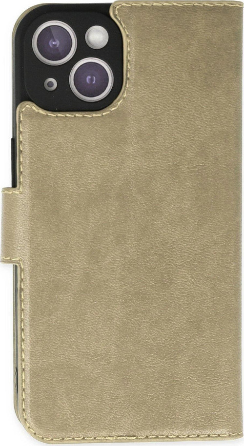 Iphone 14 Kılıf S Kapaklı Kılıf - Gold-(5796)