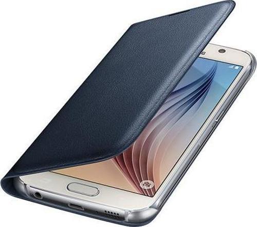 Galaxy S6 ile Uyumlu Flip Wallet (Deri Görünümlü) Siyah EF-WG920PBEGWW