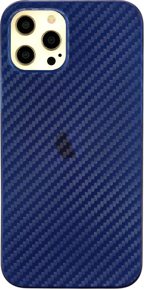 Iphone 12 Kılıf Karbon Pp Silikon - Mavi-(5796)