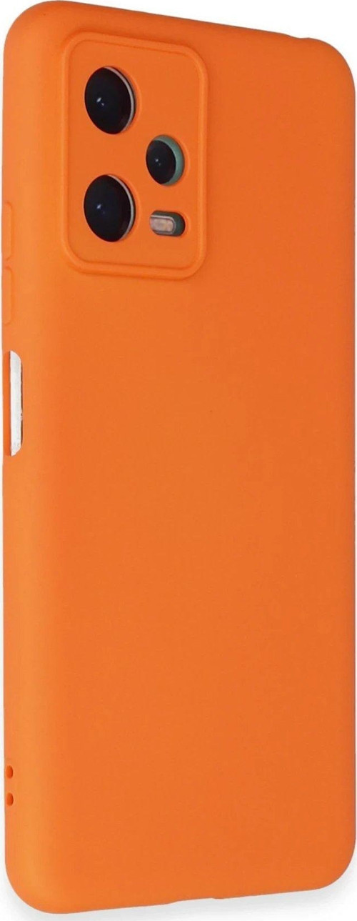 Redmi Note 12 5G Kılıf Nano Içi Kadife Silikon - Turuncu-(5796)