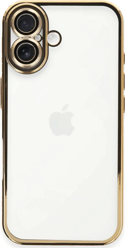 Iphone 16 Kılıf Lensli Silikon - Gold-(5796)