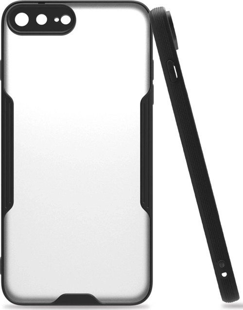 Iphone 7 Kılıf Platin Silikon - Siyah-(5796)