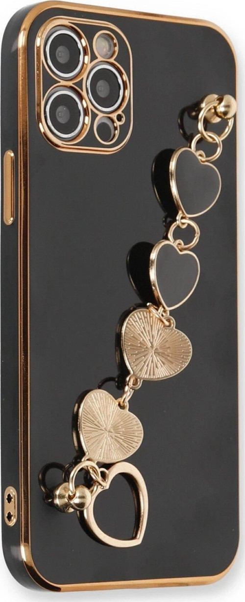 Iphone 12 Kılıf Esila Silikon - Siyah-(5796)