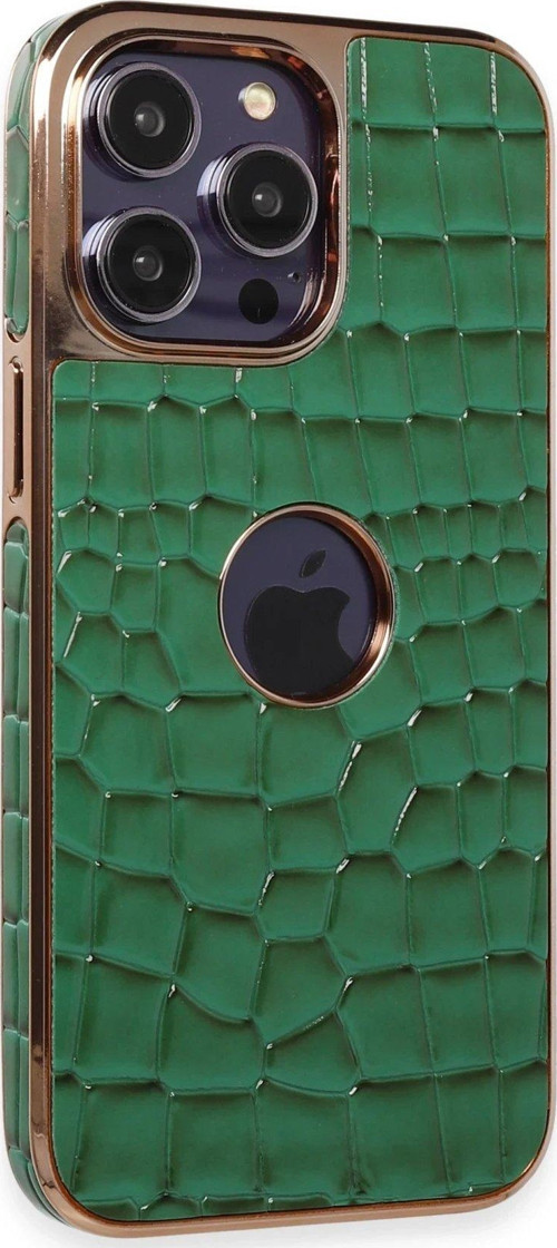 Iphone 14 Kılıf Snake Kapak - Koyu Yeşil-(5796)