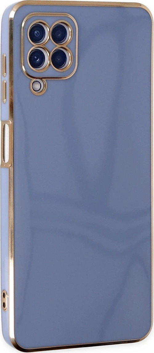 Galaxy A12 Kılıf Volet Silikon - Mavi-(5796)
