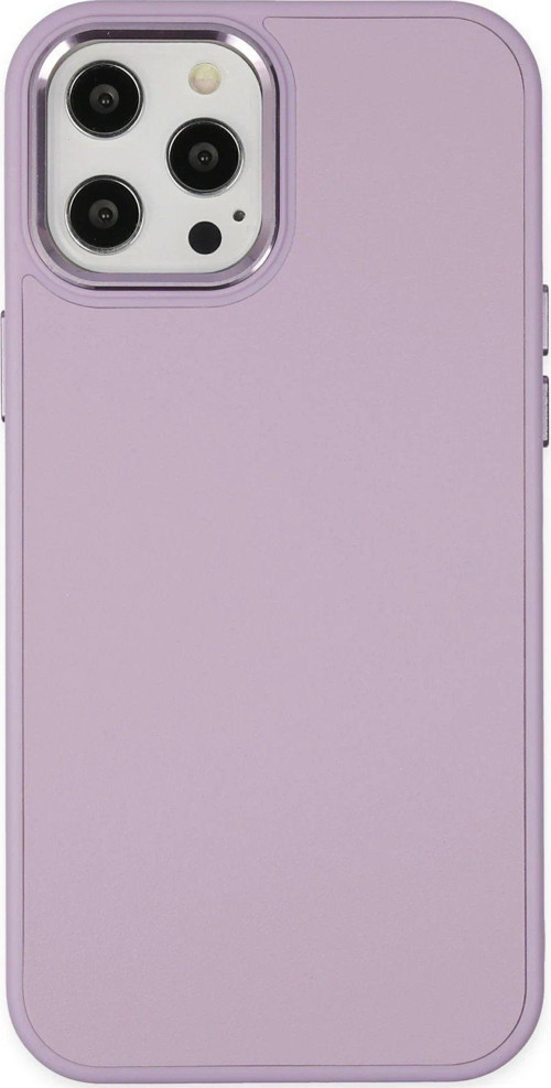 Iphone 12 Kılıf Asya Deri Silikon - Lila-(5796)