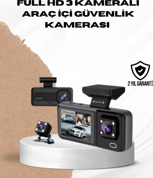 Wi-Fi Bağlantılı Full Hd Araç Kamera Seti 3 Kameralı Park Koruma Ve Döngü Kayıt