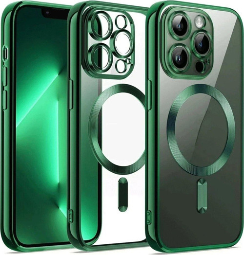 Iphone 12 Kılıf Kross Magneticsafe Kapak - Koyu Yeşil-(5796)