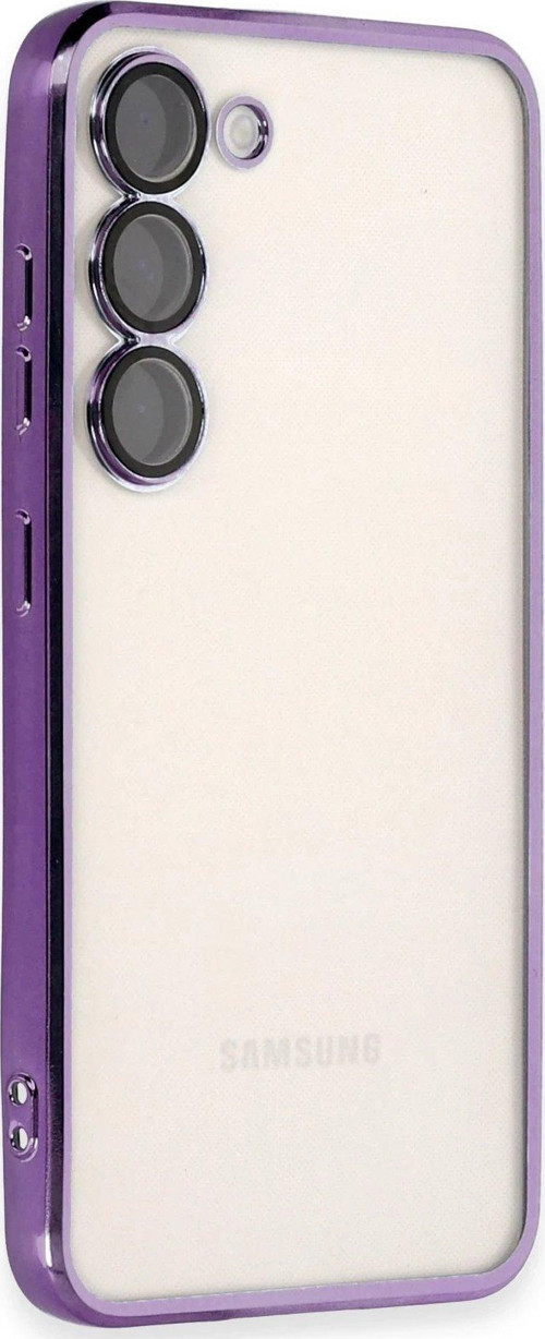 Galaxy S24 Kılıf Lensli Silikon - Mor-(5796)