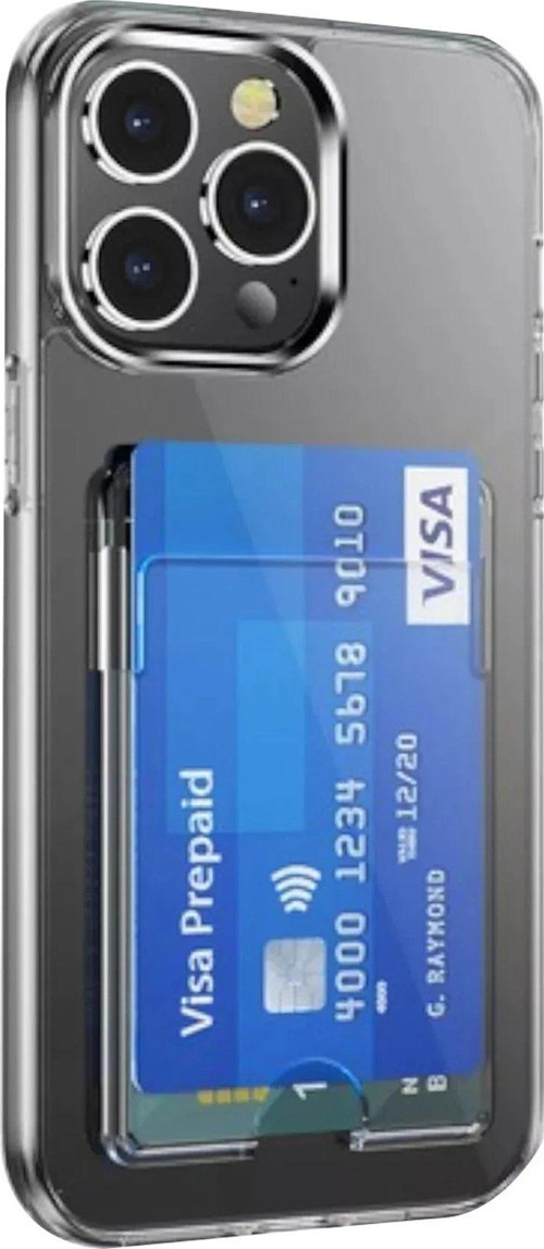 Iphone 15 Kılıf Kart Şeffaf Silikon - Şeffaf-(5796)