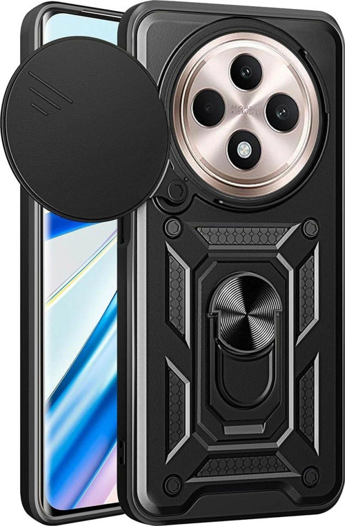 Redmi 14C Kılıf Pars Lens Yüzüklü Silikon - Siyah-(5796)