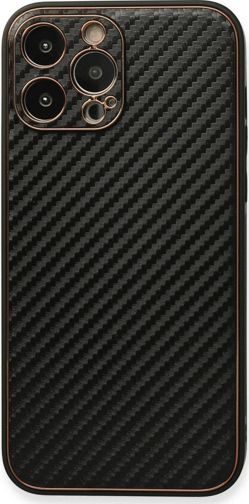 Iphone 13 Kılıf Coco Karbon Silikon - Siyah-(5796)