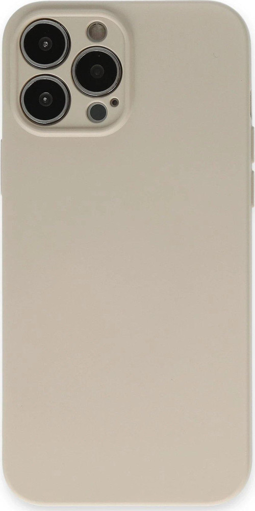 Iphone 13 Kılıf Nano Içi Kadife Silikon - Bej-(5796)