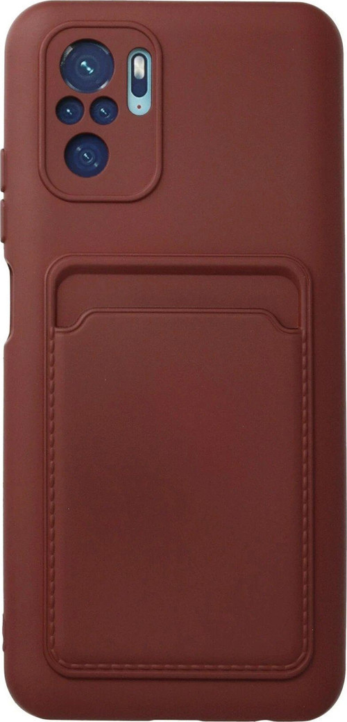 Redmi Note 10S Kılıf Kelvin Kartvizitli Silikon - Bordo-(5796)