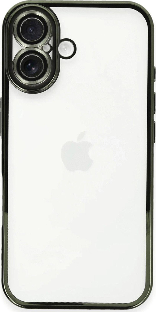 Iphone 16 Kılıf Lensli Silikon - Yeşil-(5796)