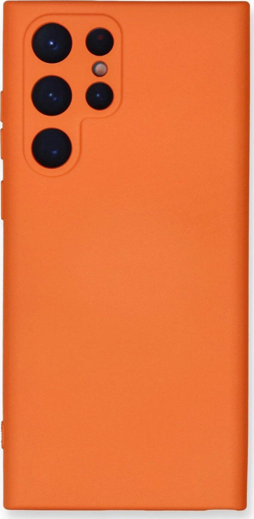 Galaxy S22 Kılıf Nano Içi Kadife Silikon - Turuncu-(5796)