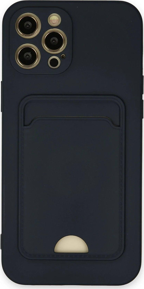 Iphone 12 Kılıf Kelvin Kartvizitli Silikon - Lacivert-(5796)