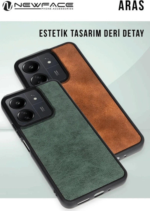 Redmi 14C Kılıf Aras Deri Kapak - Lacivert-(5796)