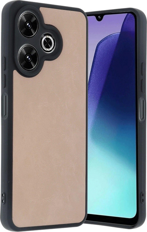 Redmi 13 4G Kılıf Aras Deri Kapak - Pudra-(5796)