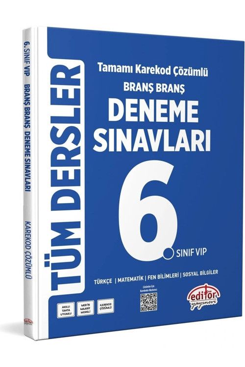 6. Sınıf Tüm Dersler Branş Branş Tamamı Çözümlü Deneme Sınavları Editör Yayınları