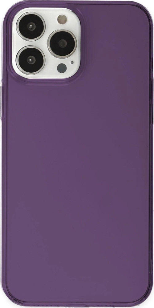 Iphone 14 Kılıf Pc Sert Şeffaf Kapak - Mor-(5796)