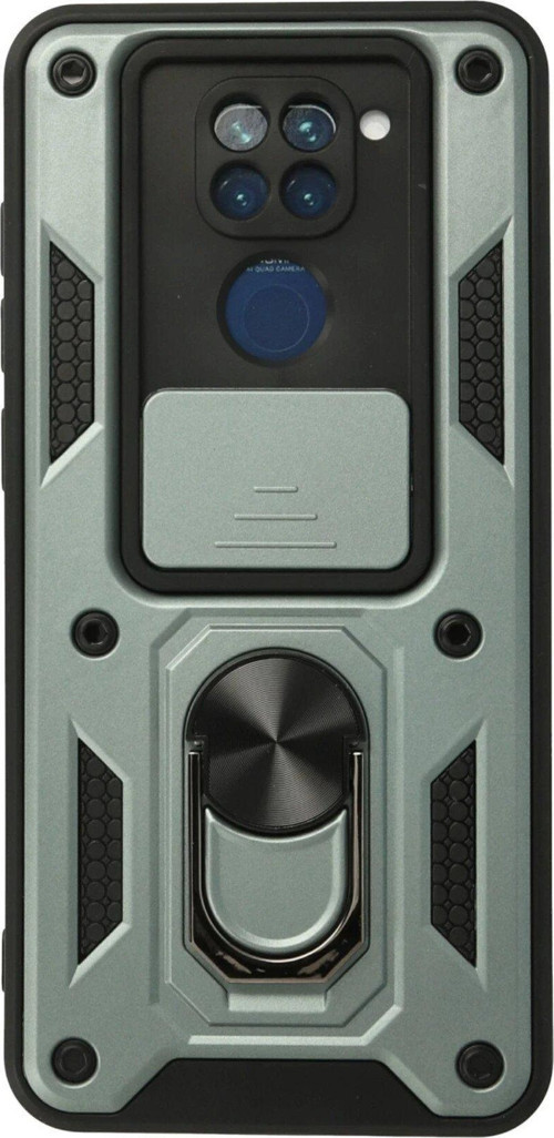 Redmi Note 9 Kılıf Pars Lens Yüzüklü Silikon - Yeşil-(5796)
