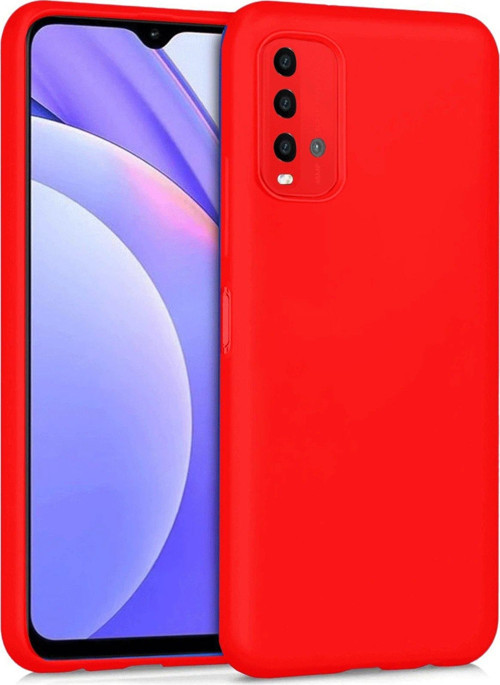 Redmi 9T Kılıf Nano Içi Kadife Silikon - Kırmızı-(5796)
