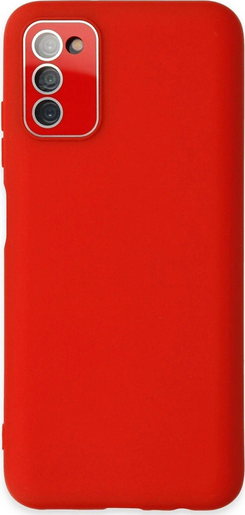 Galaxy A03S Kılıf Lansman Glass Kapak - Kırmızı-(5796)