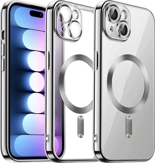 Iphone 13 Kılıf Kross Magneticsafe Kapak - Gümüş-(5796)