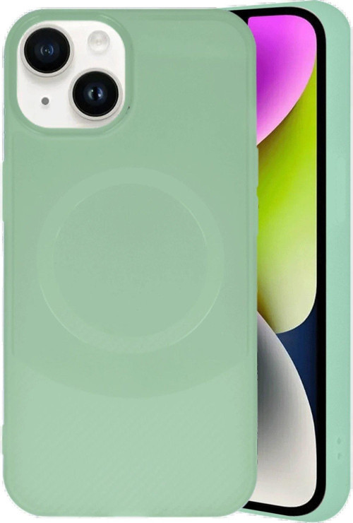 Iphone 14 Kılıf Maya Karbon Kapak - Su Yeşili-(5796)