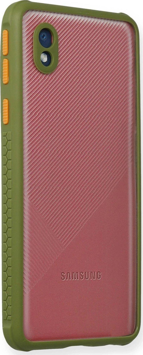 Galaxy A01 Core Kılıf Miami Şeffaf Silikon - Yeşil-(5796)