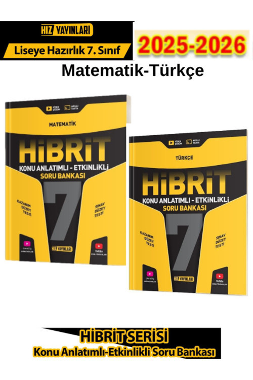 Hız Yayınları 2025-2026 Müfredat 7.Sınıf Hibrit (M-T)2 Kitap Konu Anlatımlı Etkinlikli Soru Bankası