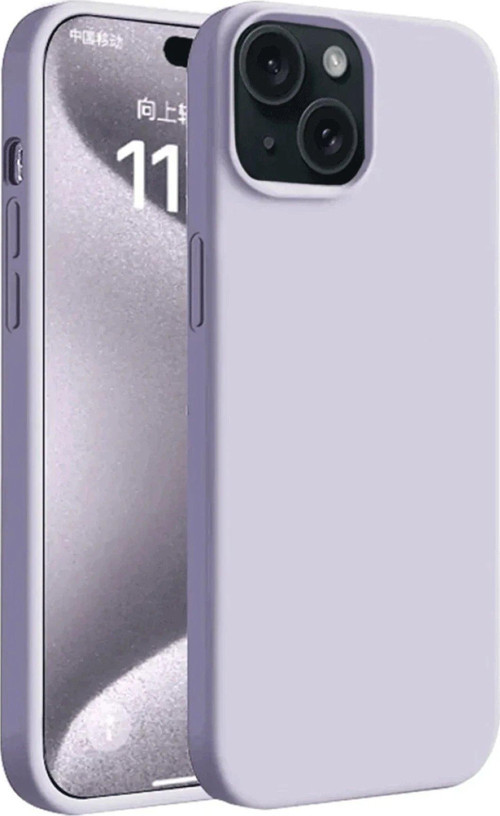 Iphone 15 Kılıf First Silikon - Lila-(5796)
