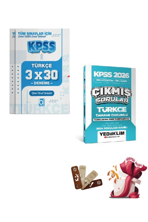 Yediiklim 2026 KPSS GYGK Ortaöğretim Önlisans Türkçe Çıkmış Sorular ve Deneme Seti Bigelio ve Yediik