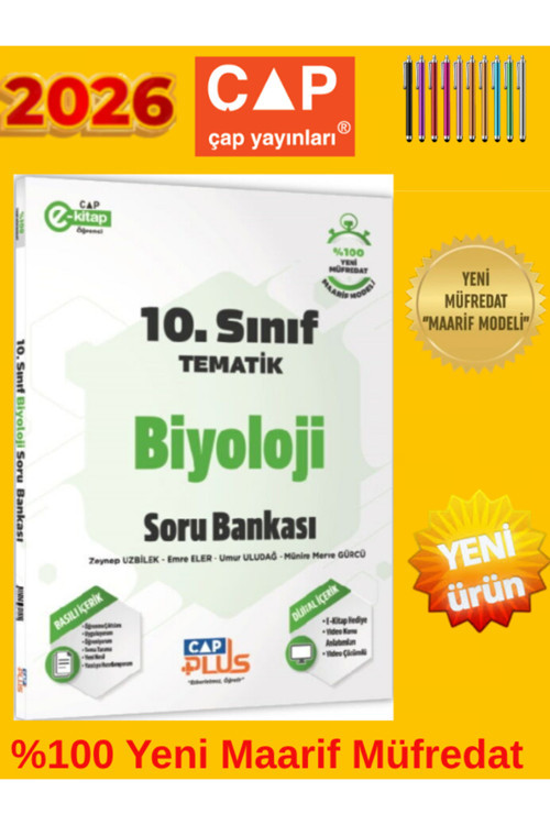 2025-2026 Çap 10.Sınıf %100 Yeni Müfredat Biyoloji Soru Bankası+Tablet Kalemi