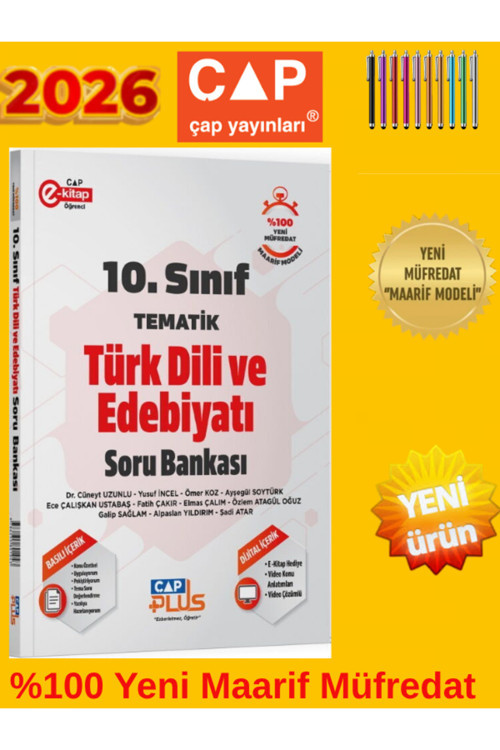 2025-2026 Çap 10.Sınıf %100 Yeni Müfredat Türk Dili Edebiyatı Soru Bankası+Tablet Kalemi