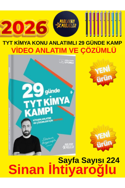 Parlayan 2026 Tyt Kimya 29 Günde Video Konu Anlatımlı 29 Günde+(Sinan İhtiyaroğlu)+Kalem