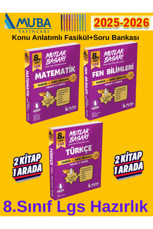 Muba Mutlak Başarı Güncel 8.Sınıf 3 Kitap (M-F-T)Konu Anlatımlı Soru Bankası+Tablet Kalemi