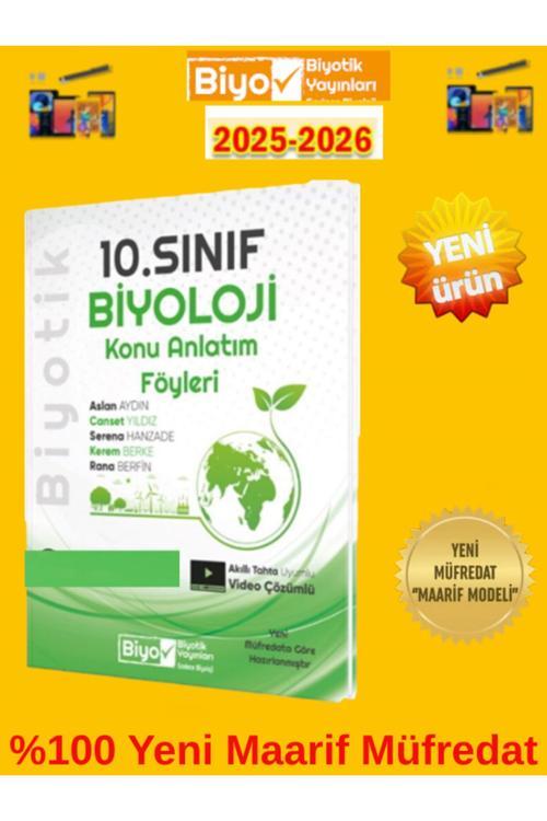 Biyotik 10.Sınıf Güncel %100 Yeni Müfredat Video Çözümlü Konu Föyü +Tablet Kalemi