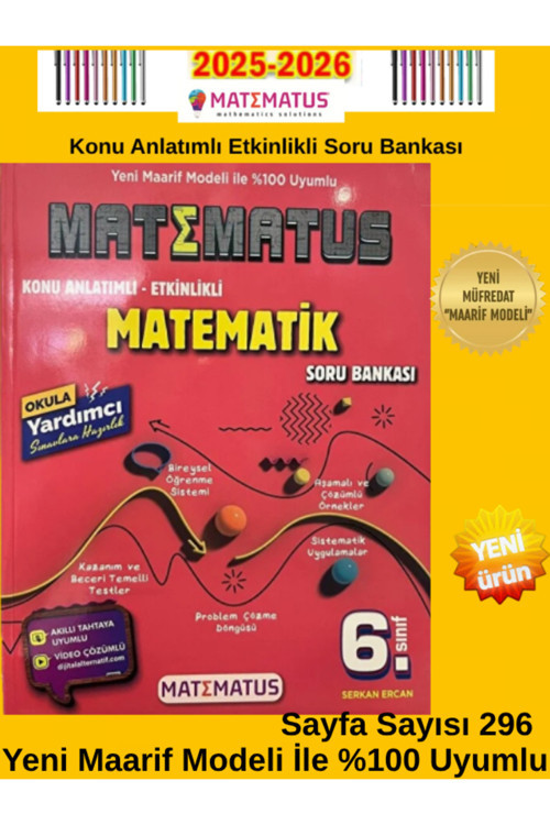 6.Sınıf Matematus %100 Yeni Müfredat Matematik Etkinlikli Konu Anlatımlı Soru Bankası