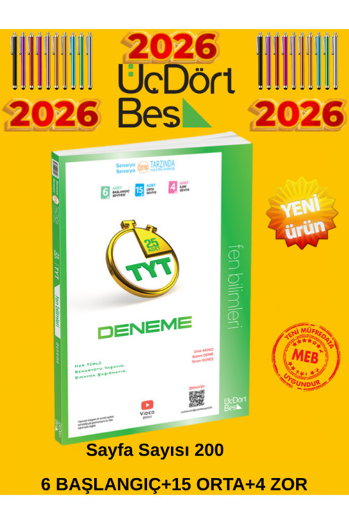 Tyt Fen Bilimleri Deneme 345 2026+Tablet Kalemi